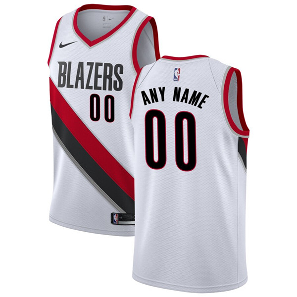 Men's Portland Trail Blazers Active Player White Custom Stitched NBA Jersey